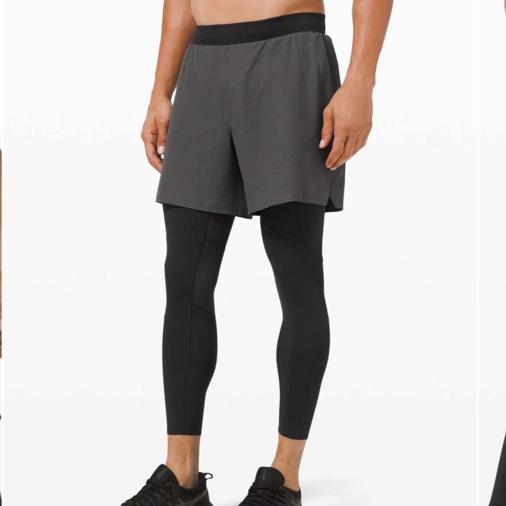 LULULEMON | Cold Terrain Gray Athletic 2-in-1 Shorts/Tights Men’s Size Small